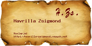 Havrilla Zsigmond névjegykártya